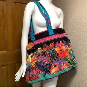 NWT Laurel Burch Multicolor Cat Shoulder Bag
